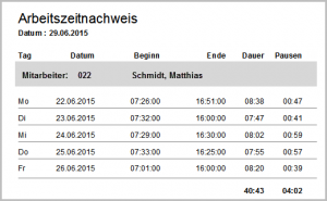 Arbeitszeitnachweis